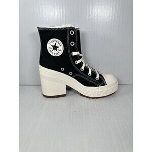Size 7.5 Converse Chuck 70 De Luxe Heel Womens Shoes Black White - A05347C NEW